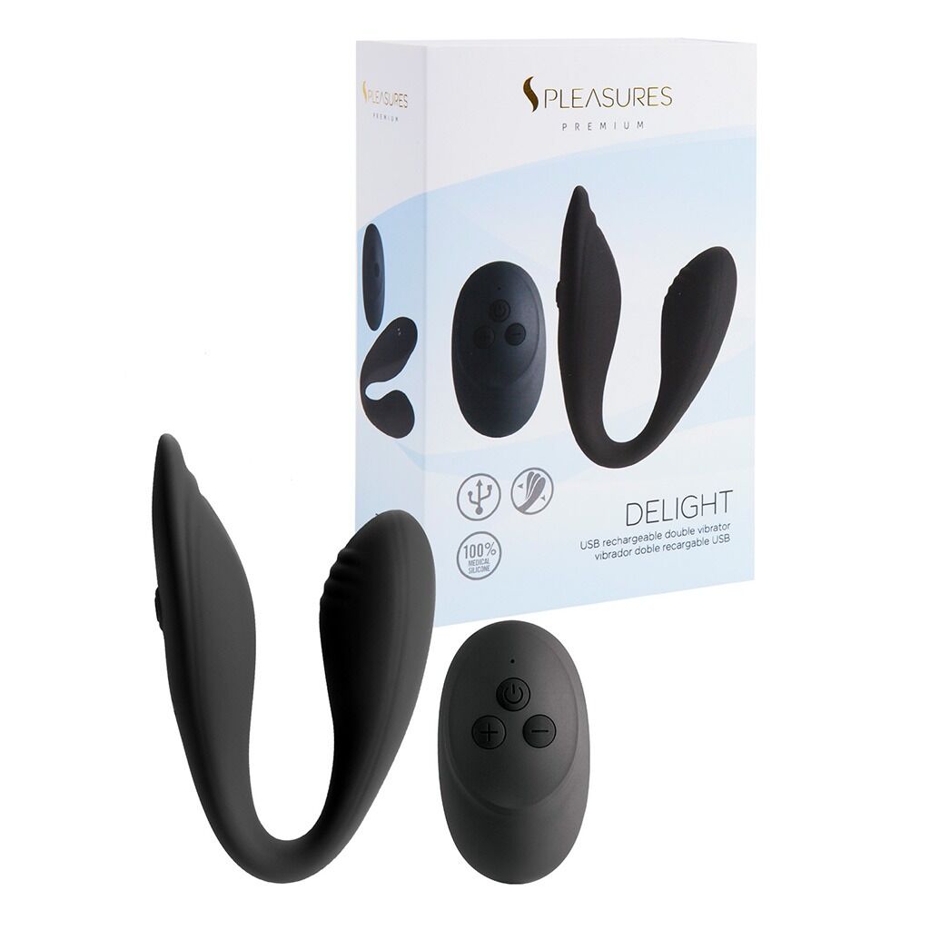 Вибратор S Pleasures Premium Delight, 7.5 см (черный)
