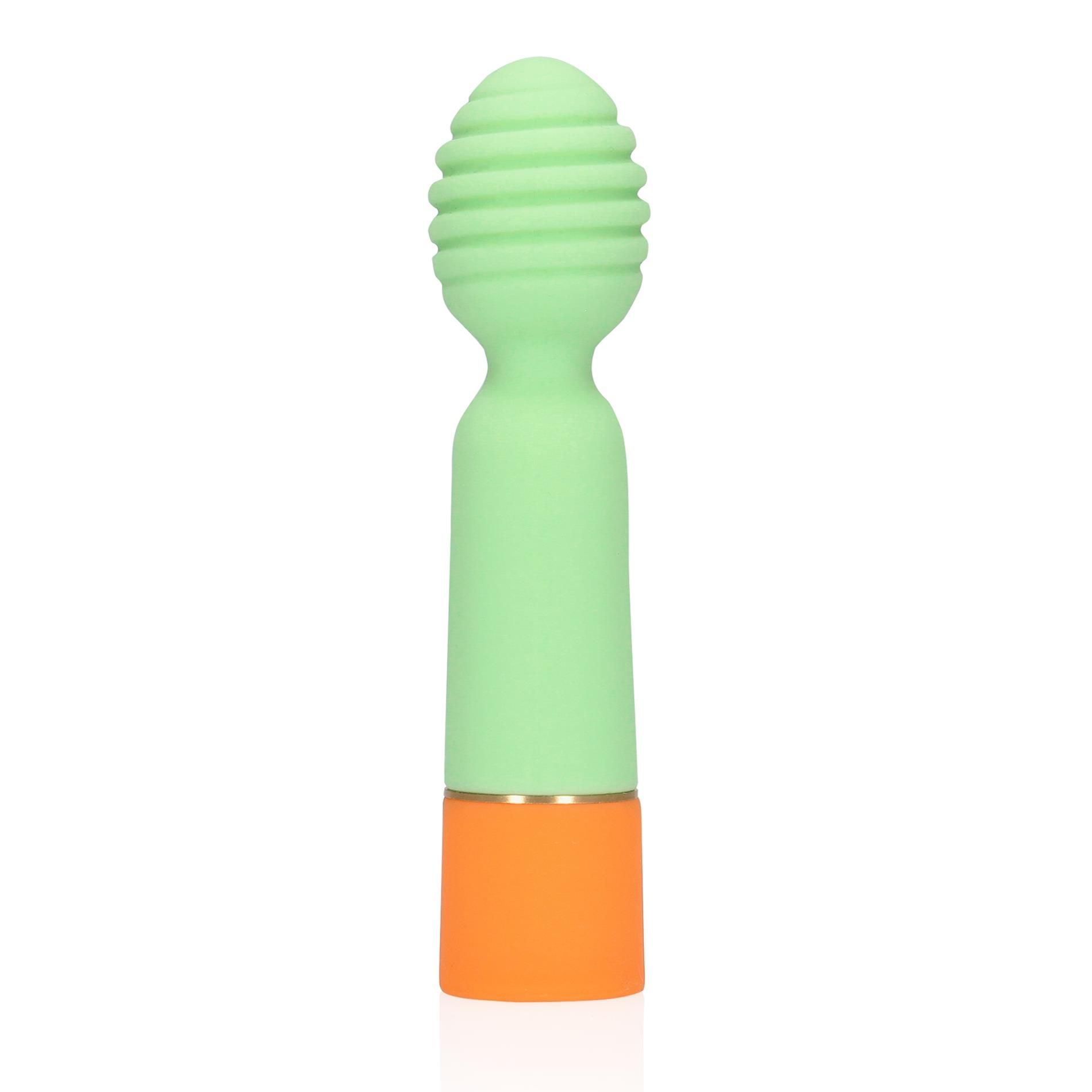 Вибратор Loveline Ribbed Mini, 12 см (зеленый)