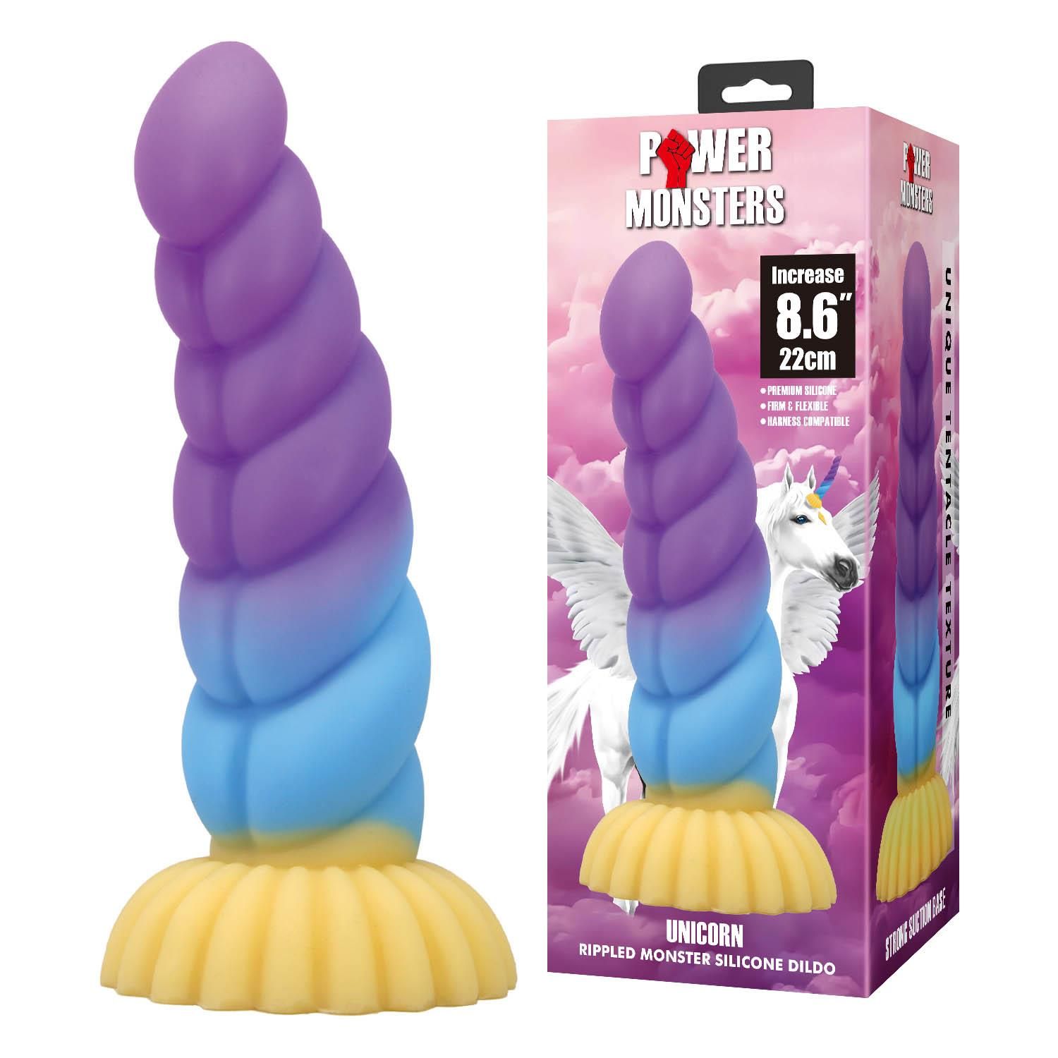 Фаллоимитатор Power Monsters Unicorn, 22 см (мульти)