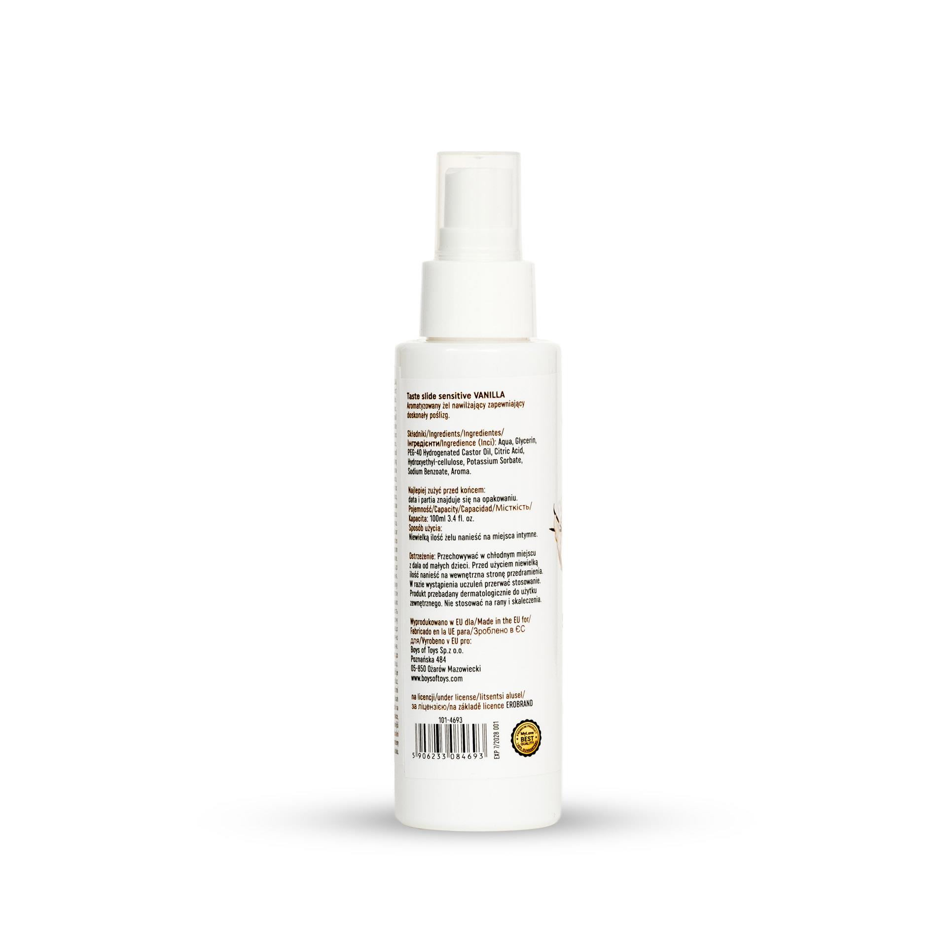 Лубрикант на водной основе MyLove Taste Slide Sensitive Vanilla, 100 мл