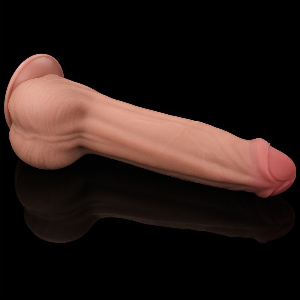 Фалоімітатор LoveToy Sliding-Skin Dual Layer Dong, 29 см (тілесний)