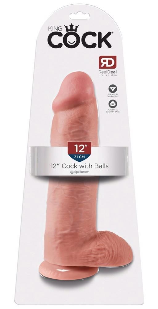 Dildo King Cock 12 cali, 30.5 cm (w kolorze cielistym)
