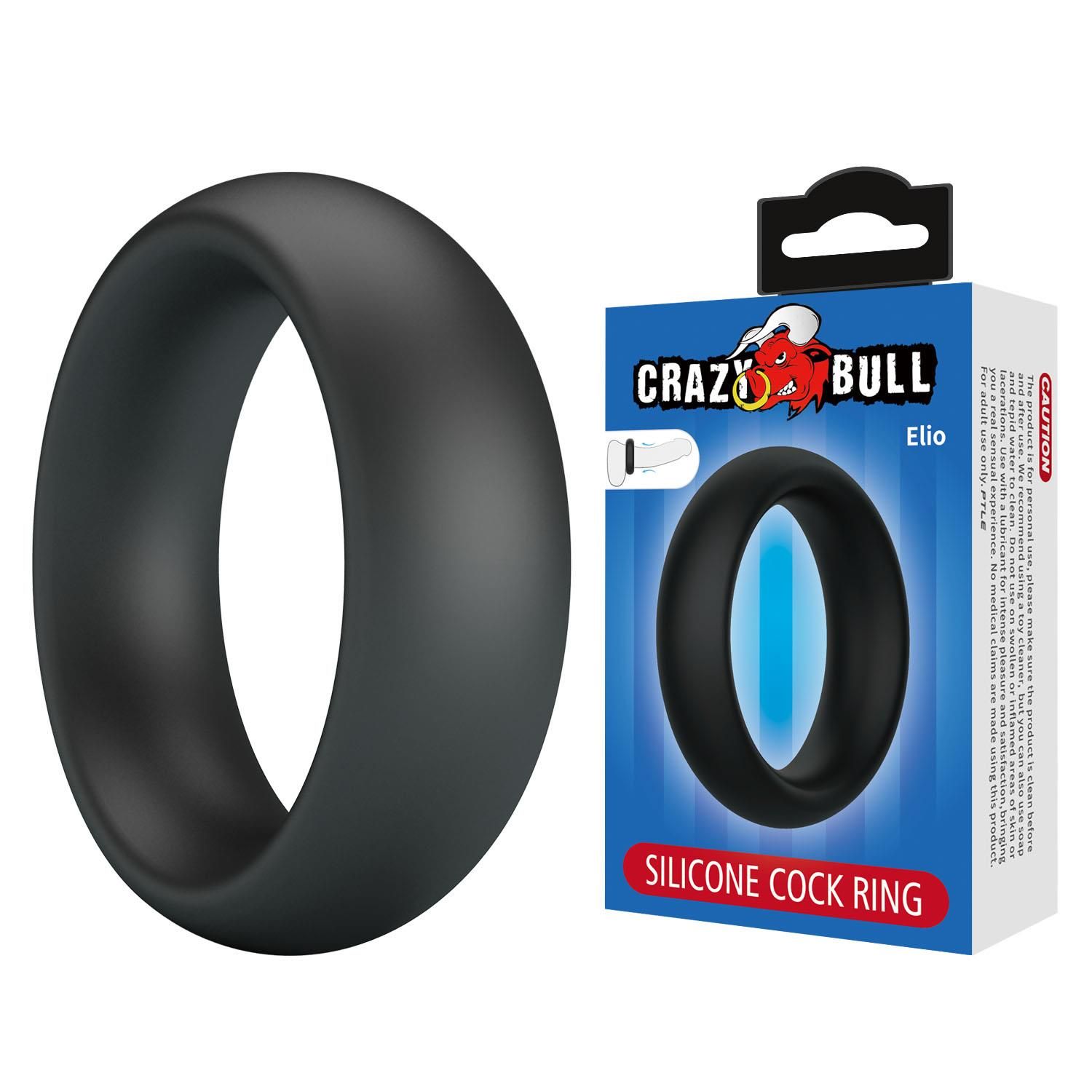 Эрекционное кольцо Crazy Bull Elio, 6.8 см (черный)