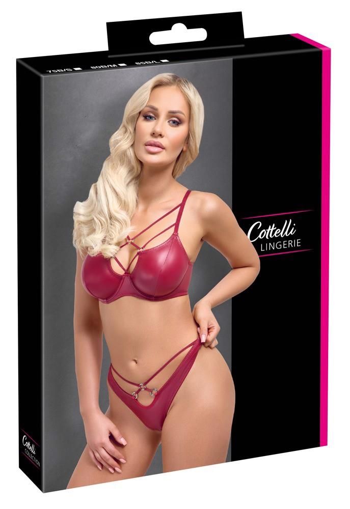 Комплект белья Cottelli Lingerie Bra Set Wetlook, 85B/L (красный)