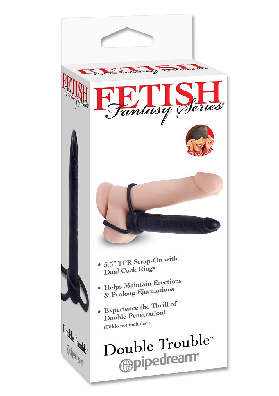 Насадка на пенис Fetish Fantasy Double Trouble, 15 см (черный)