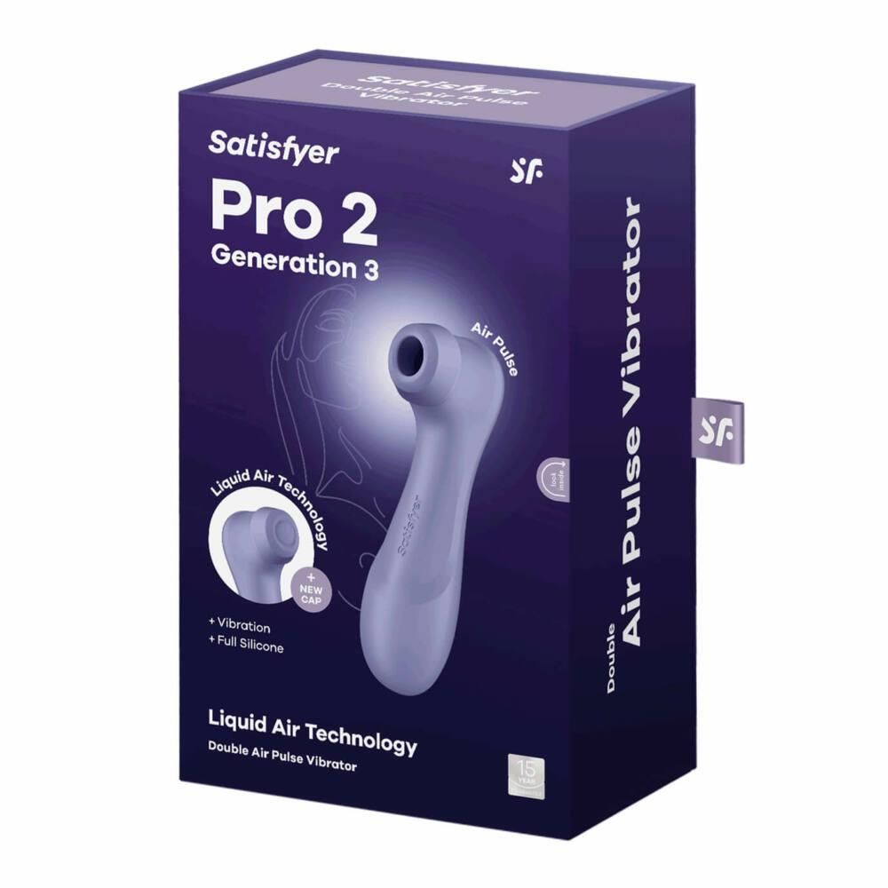 Вакуумний стимулятор клітора з вібрацією Satisfyer Pro 2 Generation 3 with Liquid Air (фіолетовий)