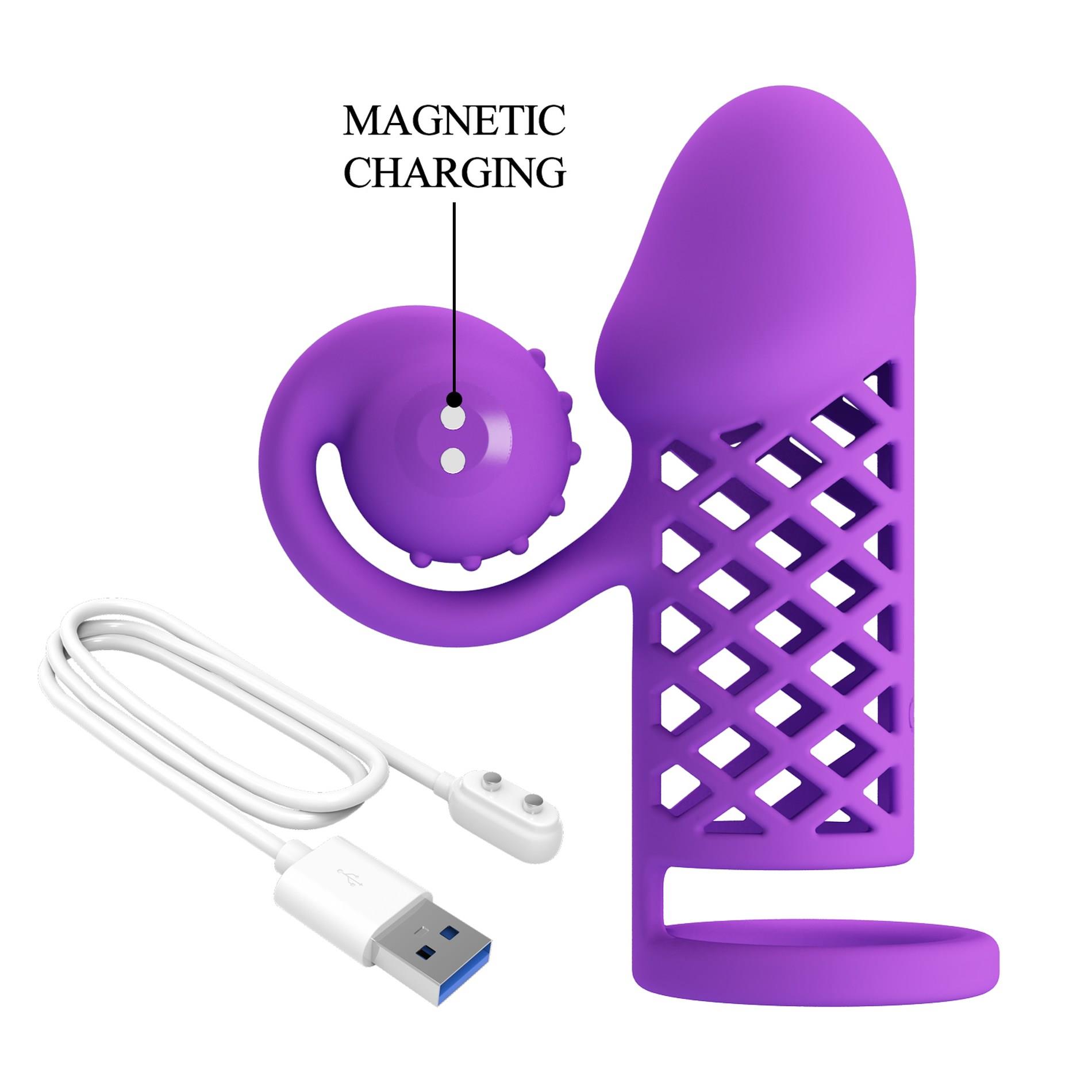 Насадка на пенис Romance Mind-blowing, 12.8 см (фиолетовый)
