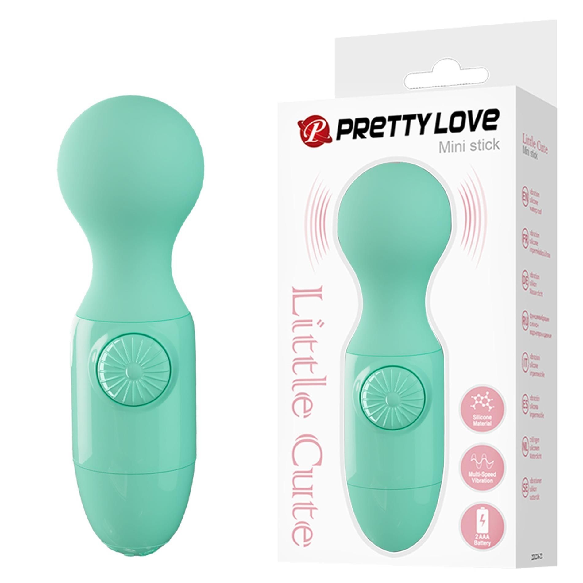 Вібромасажер Pretty Love Mini Stick Little Cute, 12 см (бірюзовий)