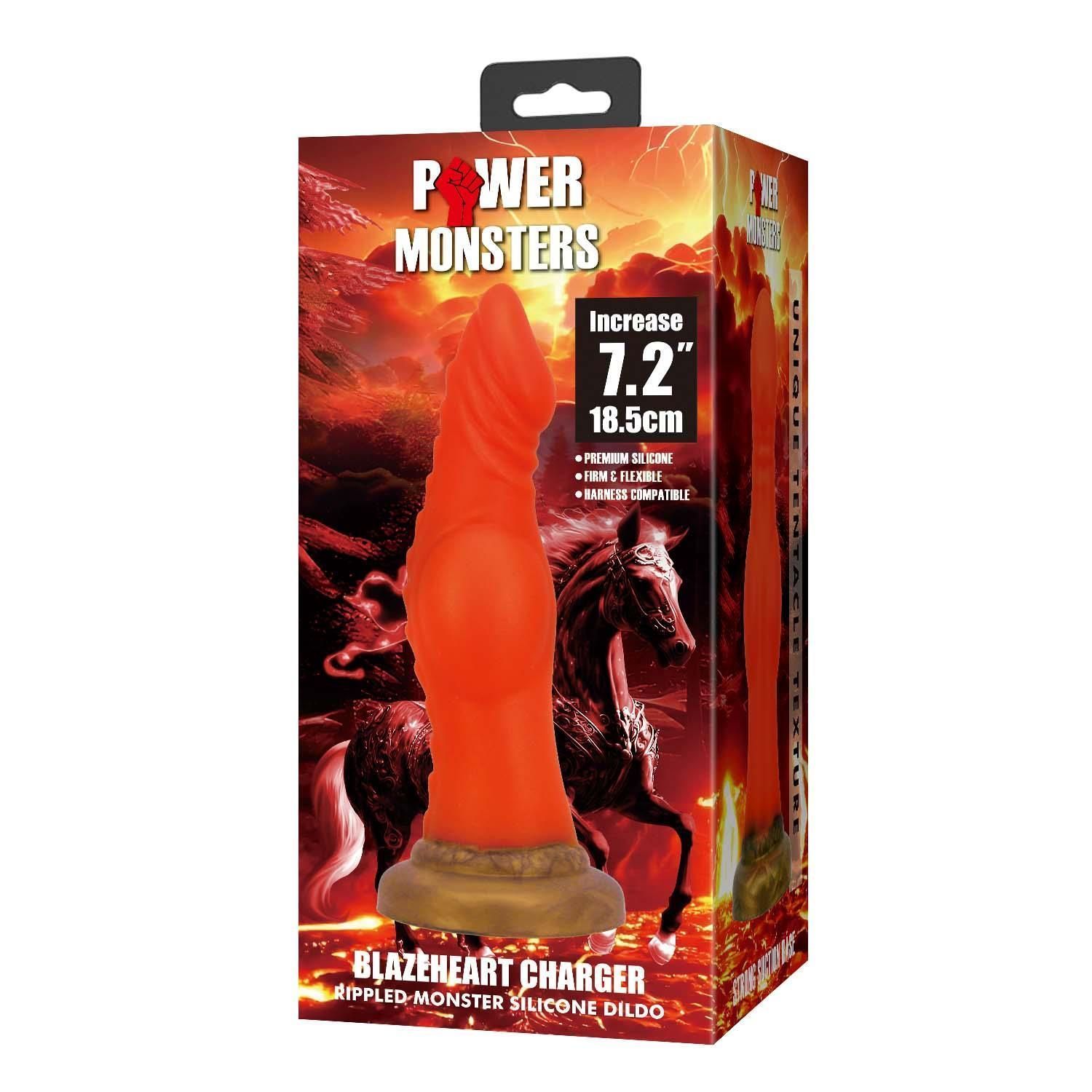 Фаллоимитатор Power Monsters Blazeheart Charger, 18.5 см (оранжевый)