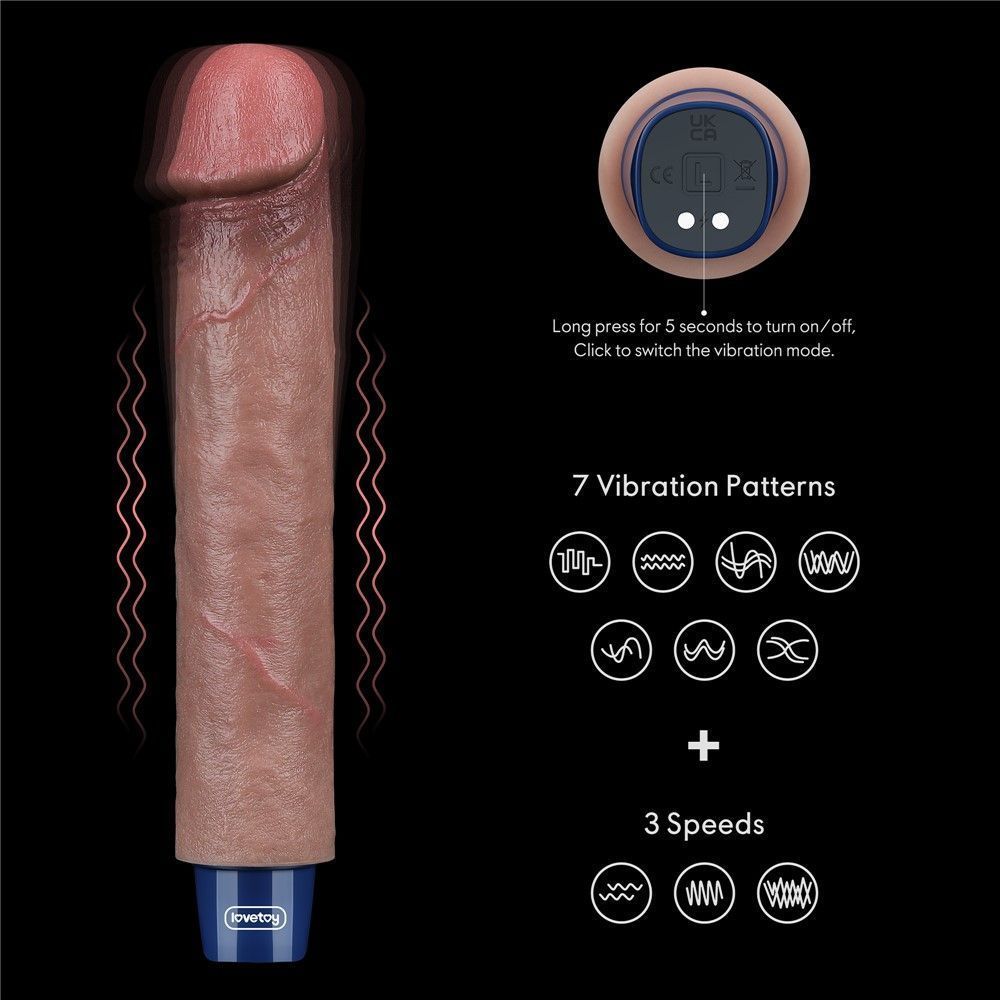 Вибратор Lovetoy Real Softee 9" Platinum Silicone, 22.8 см (коричневый)