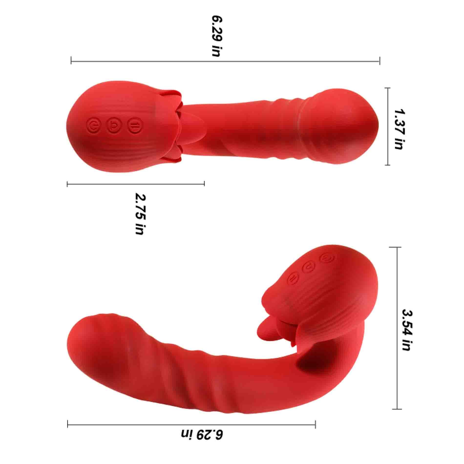 Вибратор B-Series Cute Rose Thrusting, 16 см (красный)