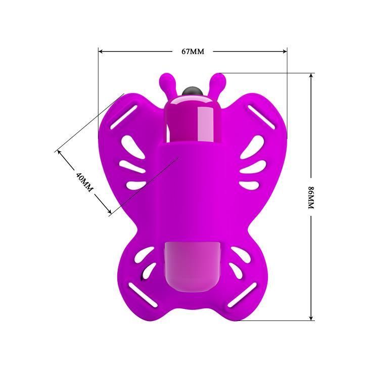 Кліторальний стимулятор Pretty Love Clitoral Massager Butterfly, 8,6 см (фіолетовий)