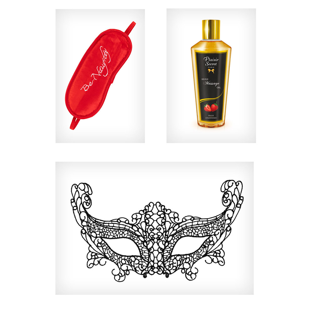 Plaisire Secret Coffret Plaisir 3 - Zestaw, Czerwony, Truskawka, 6 cm, One size, 30 ml