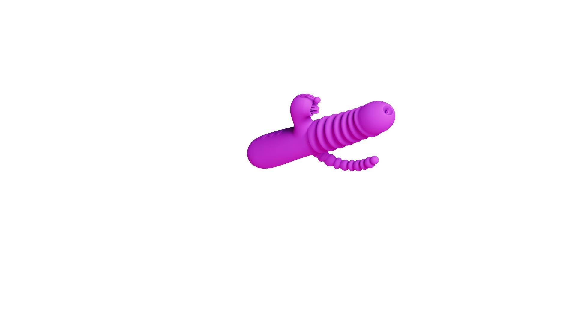 Boys of Toys Triple thruster - Wibrator B -, Fioletowy, 23 cm
