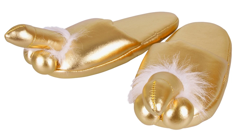 Kapcie z penisami Penis-Puschen (złote)