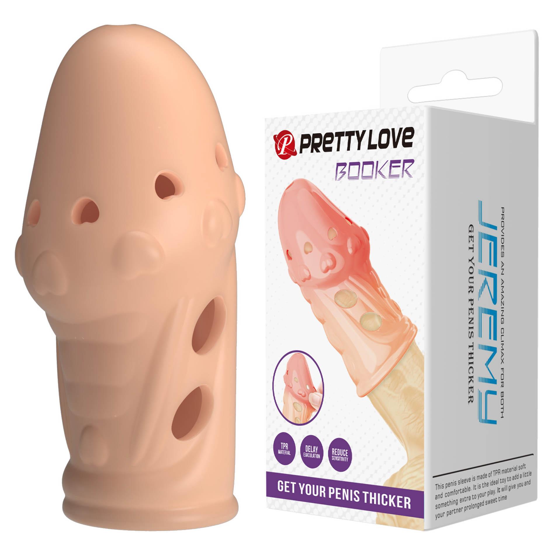 Насадка на пенис Pretty Love Penis Sleeve Booker, 8 см (телесный)