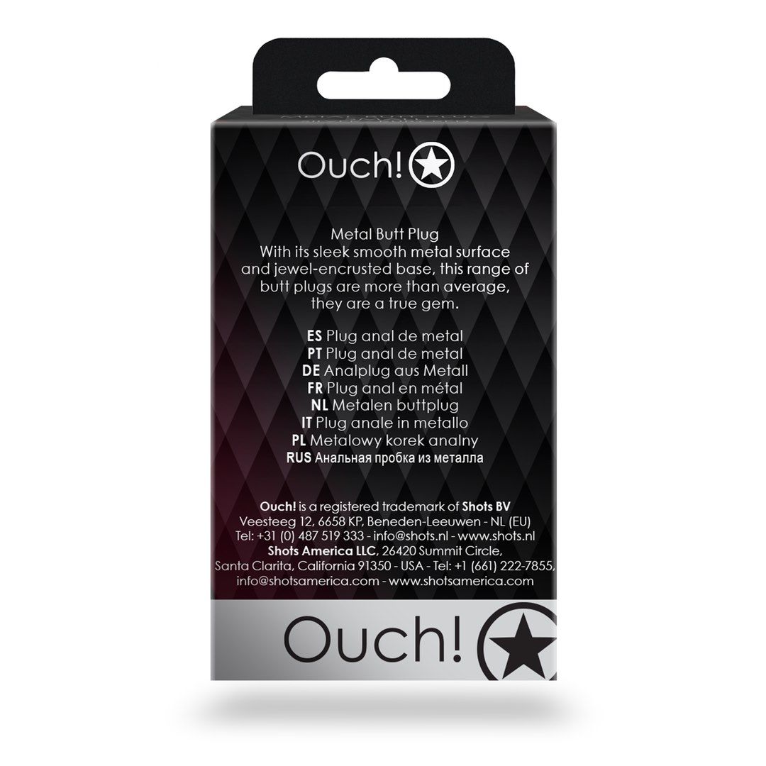 Korek analny Ouch! Heart Gem Butt Plug Small, 6.9 cm (czarny)