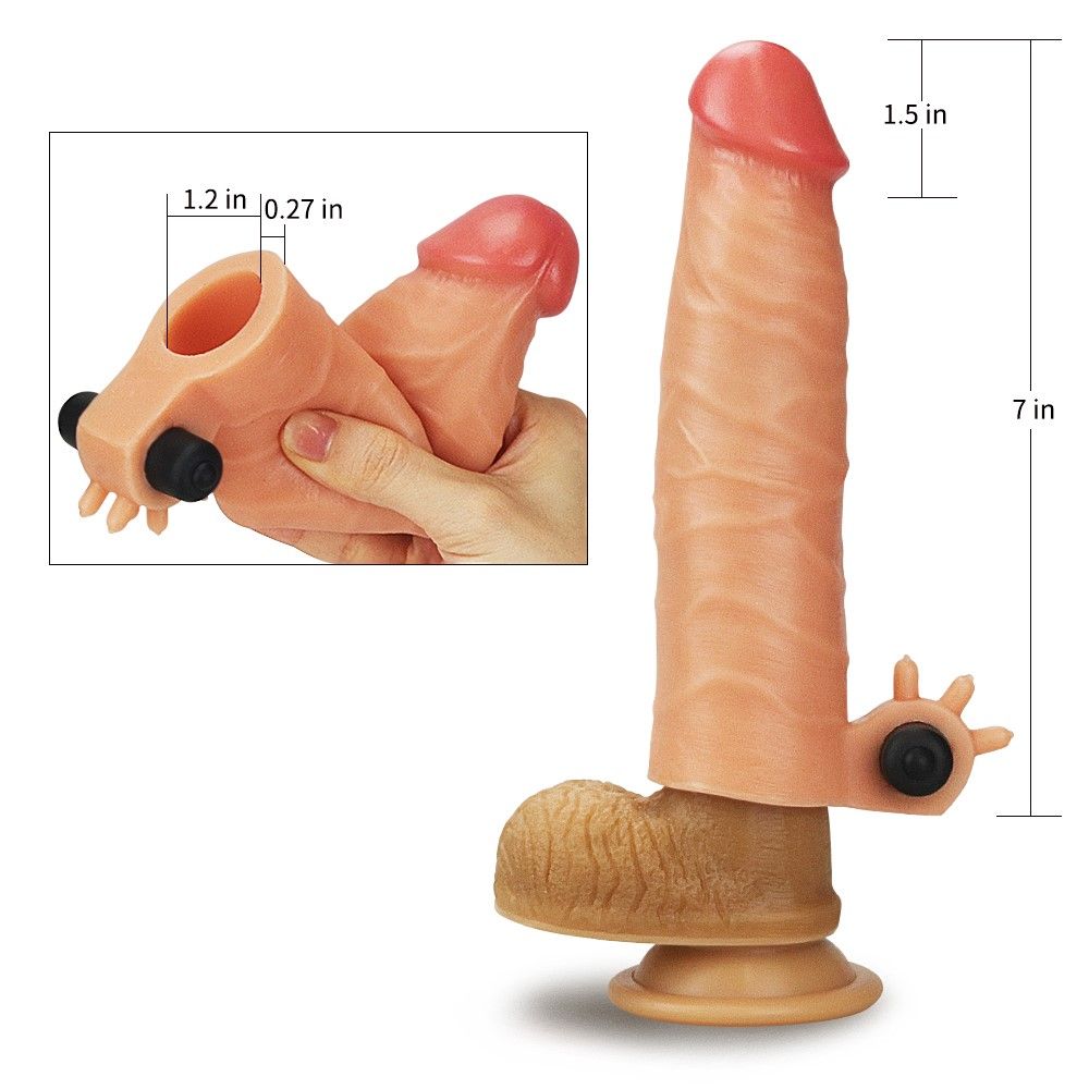 Насадка на пенис с вибрацией LoveToy Vibrating Nature Extender, 17,8 см (телесный)