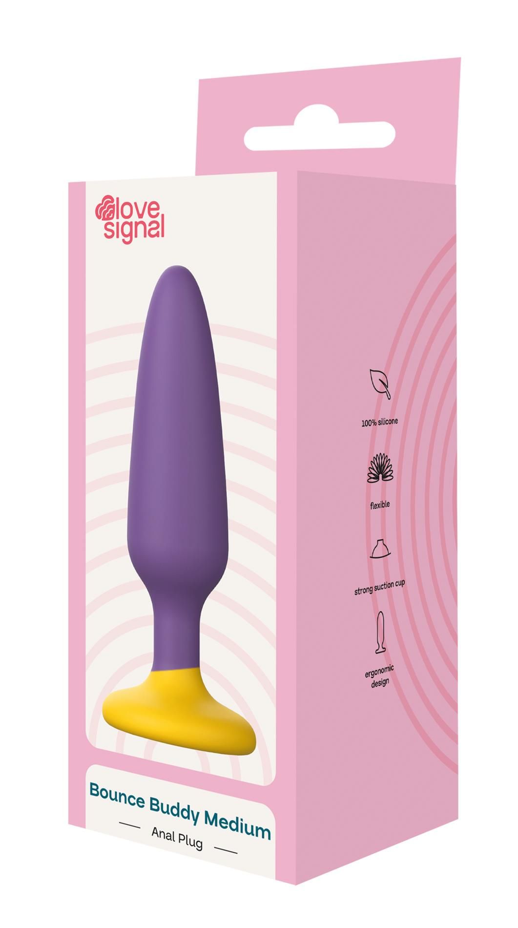 Korek analny Dream Toys Bounce Buddy Medium, 11 cm (fioletowy)