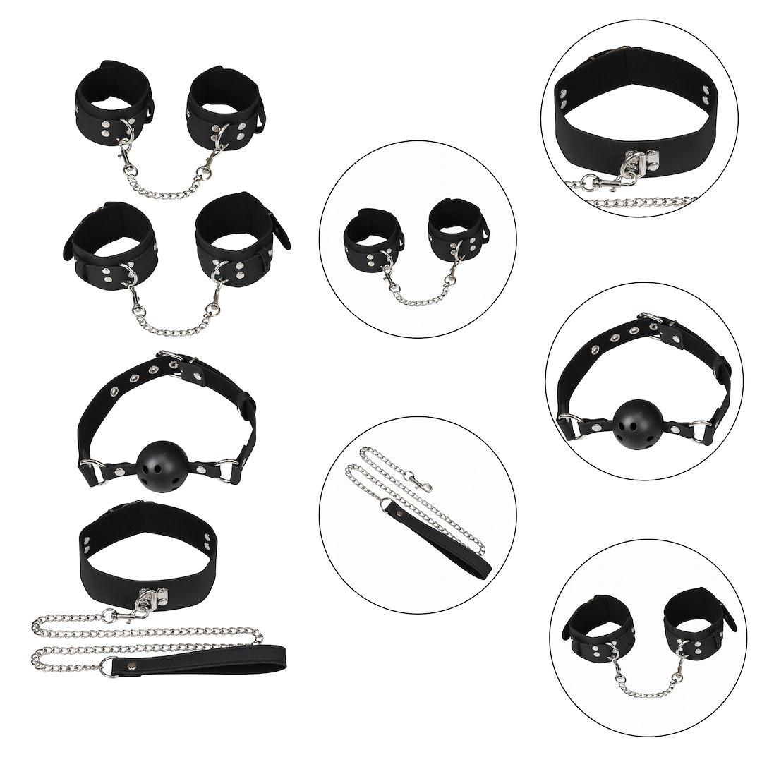 BDSM набор Erospace Wild Play C11, 5 шт (черный)