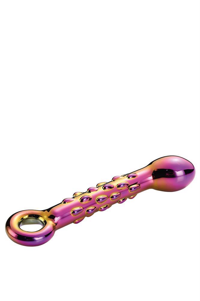 Фаллоимитатор Glamour Glass Ribbed G-Spot, 18 см (мульти)