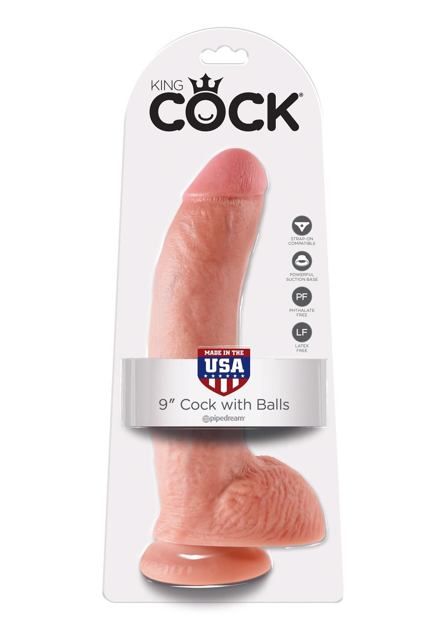 Фалоімітатор King Cock 9, 23 см (тілесний)