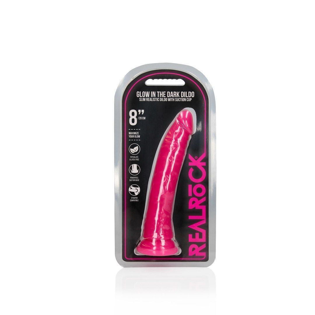 Dildo RealRock Slim Realistic 8'', 22 cm (różowy)