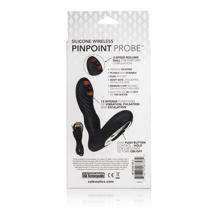 Стимулятор простаты Wireless Pinpoint Probe, 12,7 см (черный)