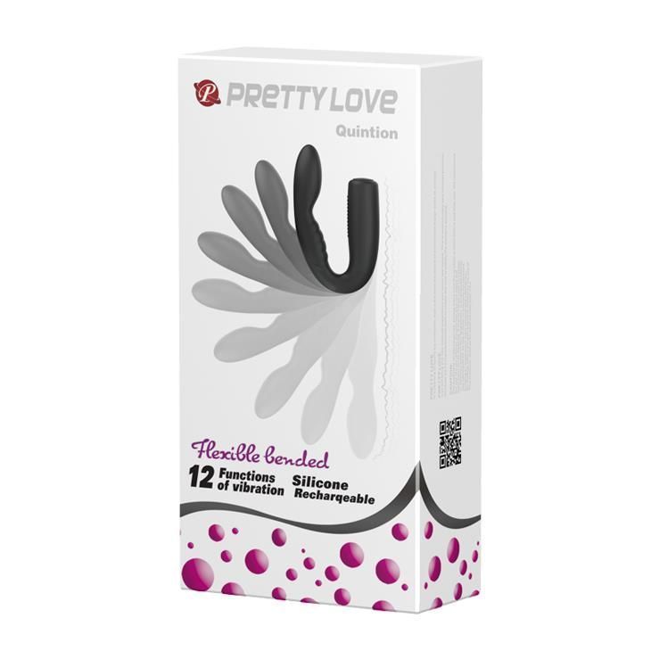 Вибратор Pretty Love Quintion, 14 см (черный)
