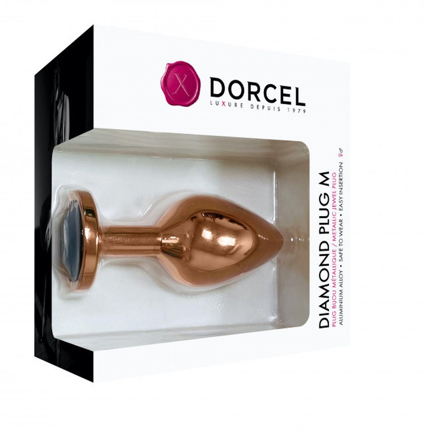 Korek analny z kryształkiem Dorcel, 8,3 cm (brązowy)