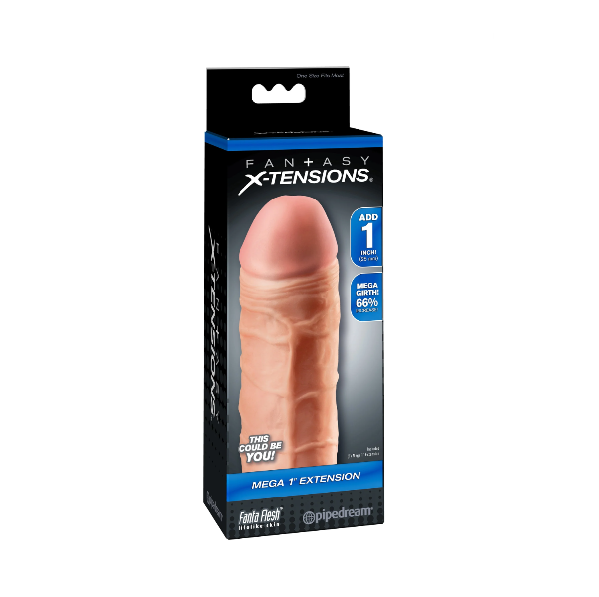 Насадка на пеніс Pipedream Fantasy X-Tensions Mega 1" Extension Light, 17.7 см (тілесний)