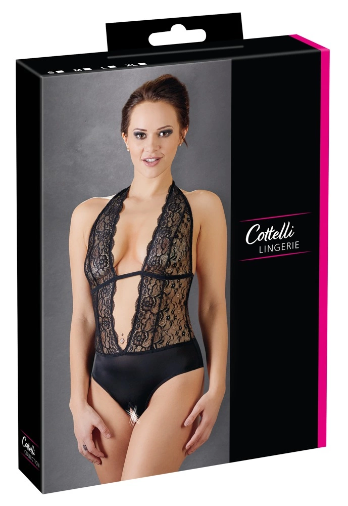Боди Cottelli Lingerie Crotchless, S (черный)