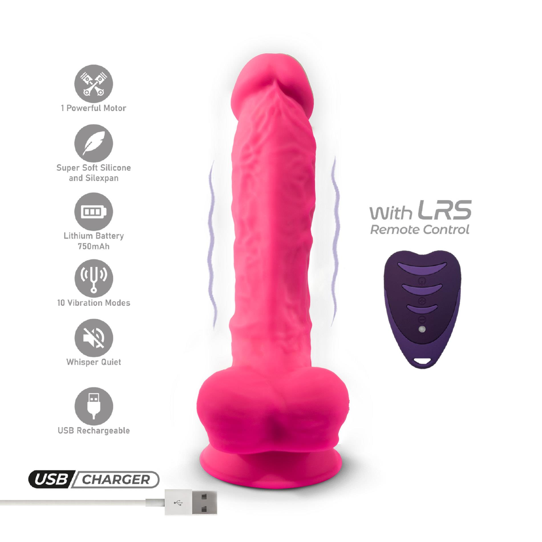 Вибратор Silexd Dildo Model 1 Size 8" LRS, 20 см (розовый)