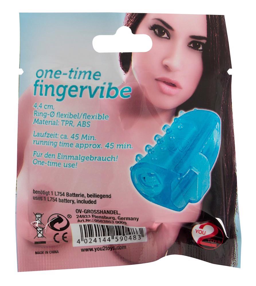 Вибратор на палец One-Time Fingervibe, 4,4 см (синий)