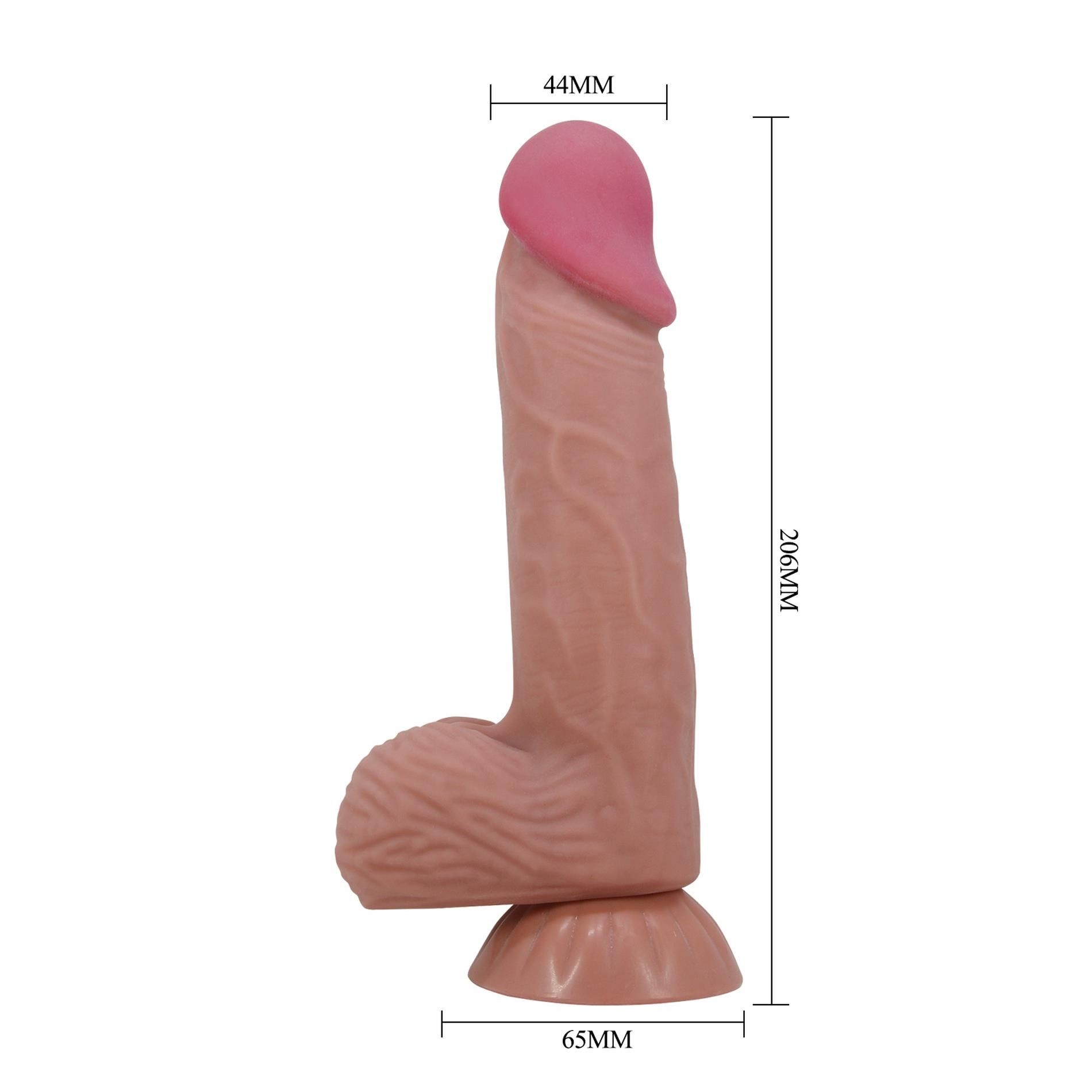 Фаллоимитатор Baile Sliding Skin Bendable 8.1'', 20.6 см (коричневый)