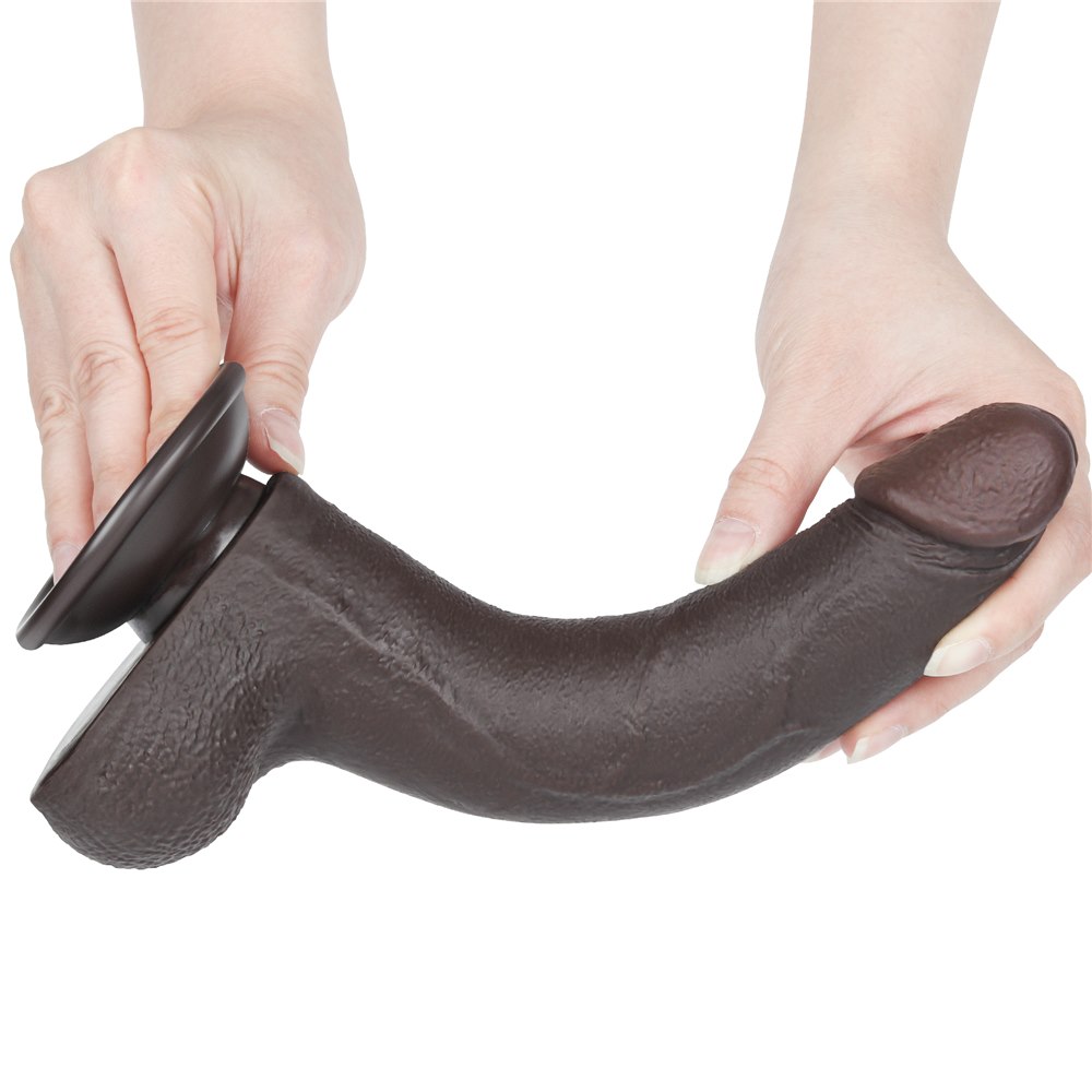 Dildo Sliding-Skin Dual Layer Dong 8.5'', 22 cm (czarny)