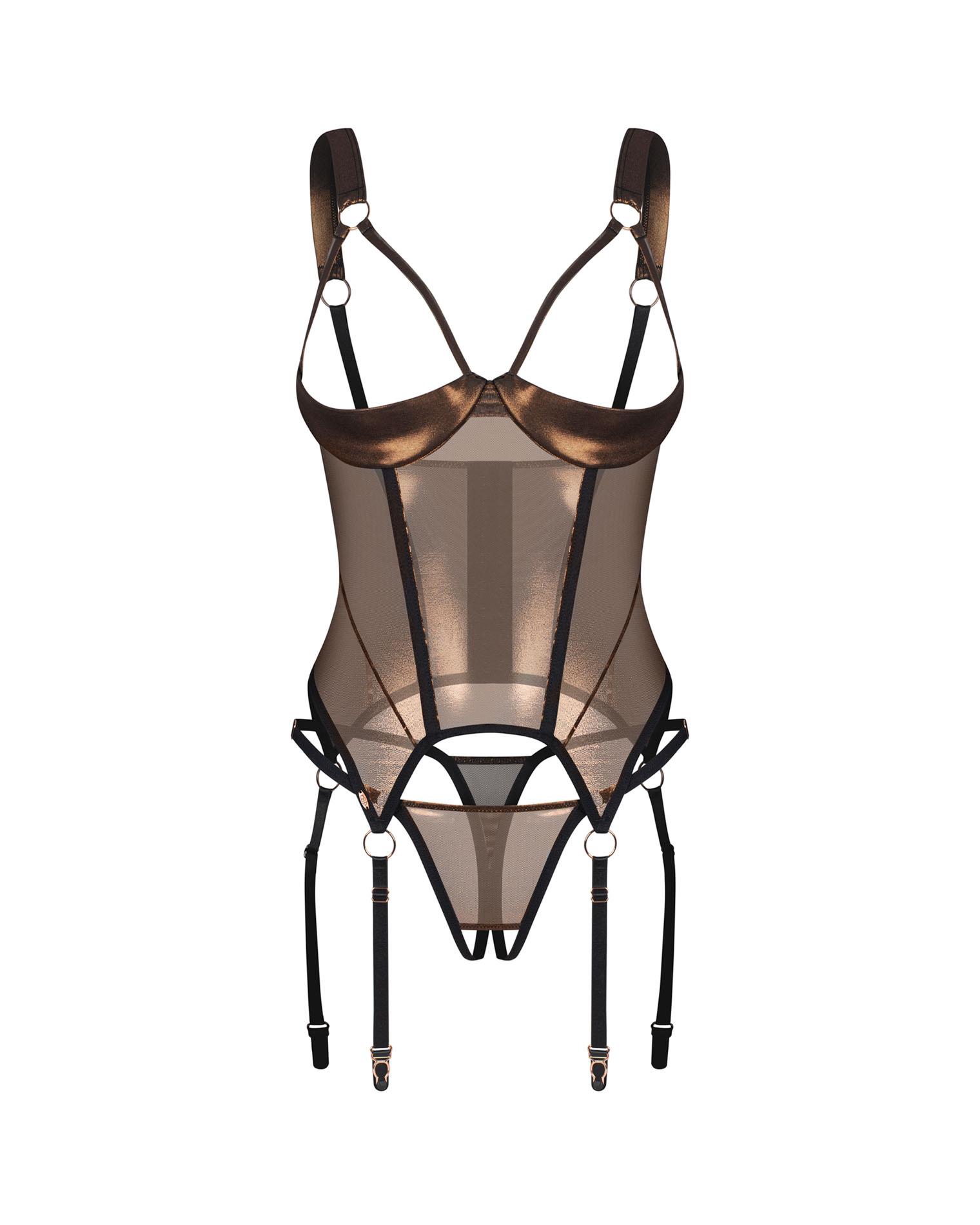 Korset Obsessive Soranna, L/XL (brązowy)