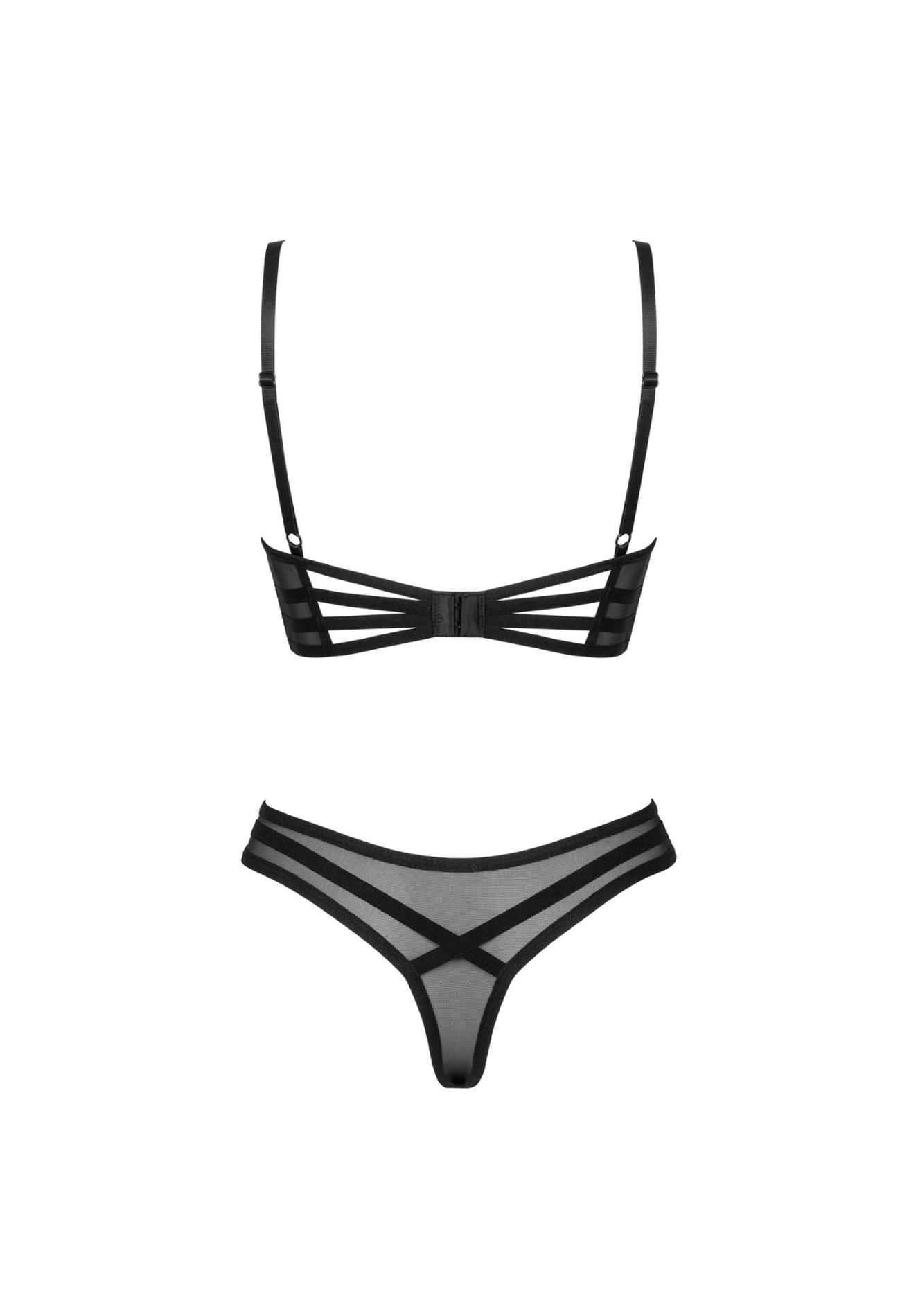 Комплект белья Obsessive Roxelia, XL/2XL (черный)