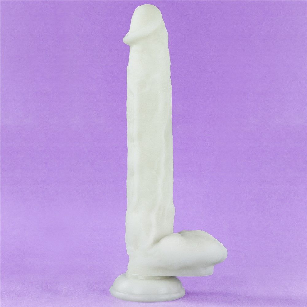 Неоновый фаллоимитатор LoveToy Lumino Play, 26,9 см (голубой)