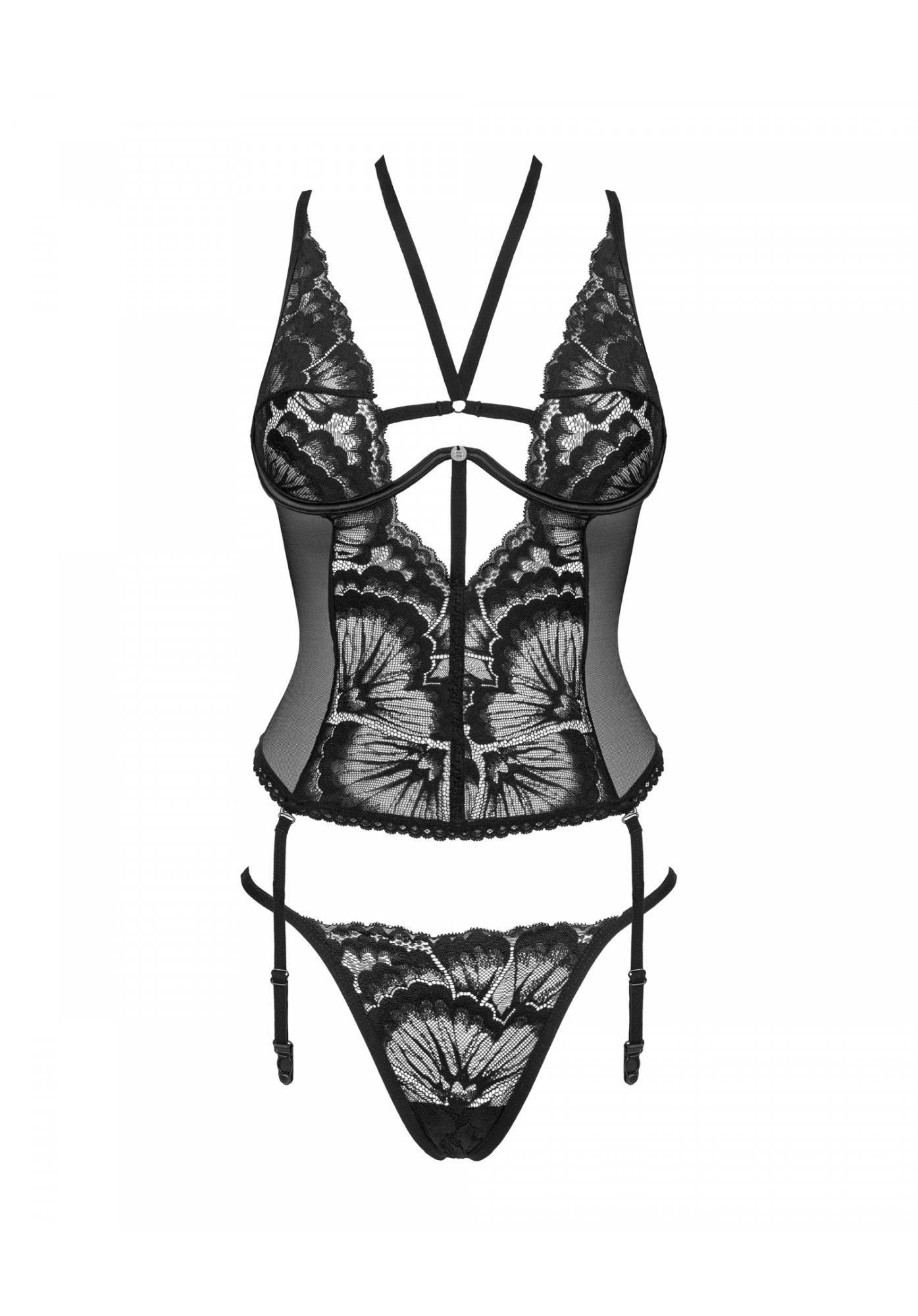 Комплект белья Obsessive Alessya, M/L (черный)