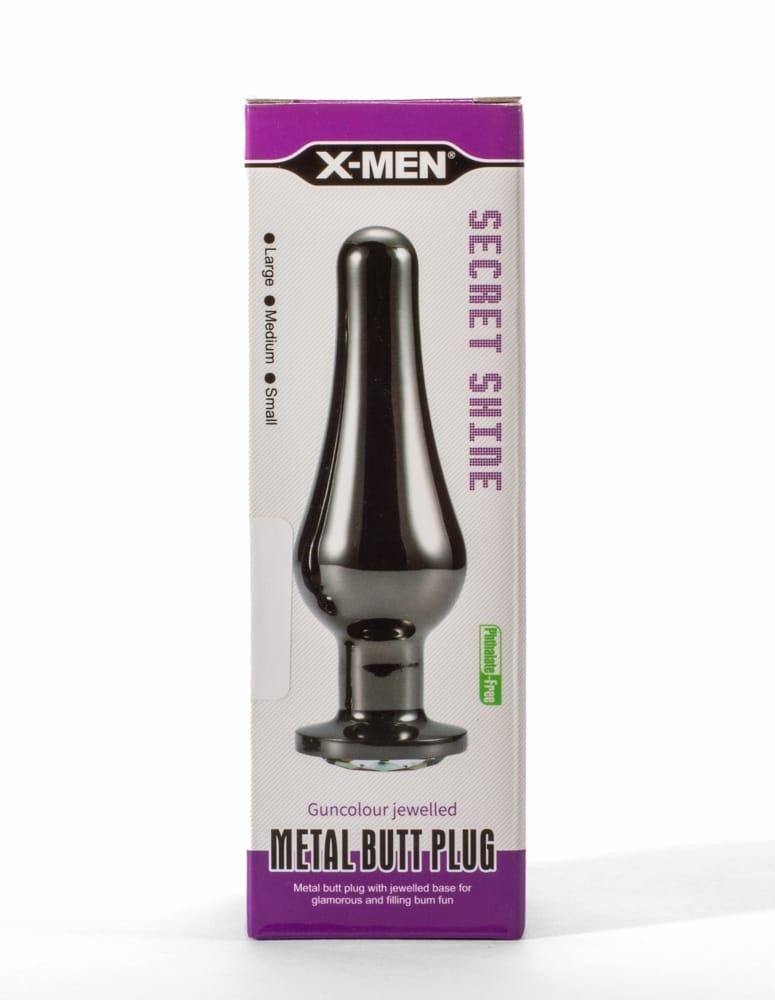 X-Men Secret Shine Guncolour Jewelled - Korek analny, Czarny, 12.9 cm