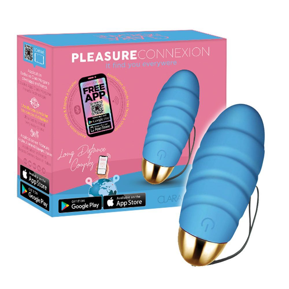 Виброяйцо Clara Morgane Pro Pleasure Connexion, 8,5 см (голубой)