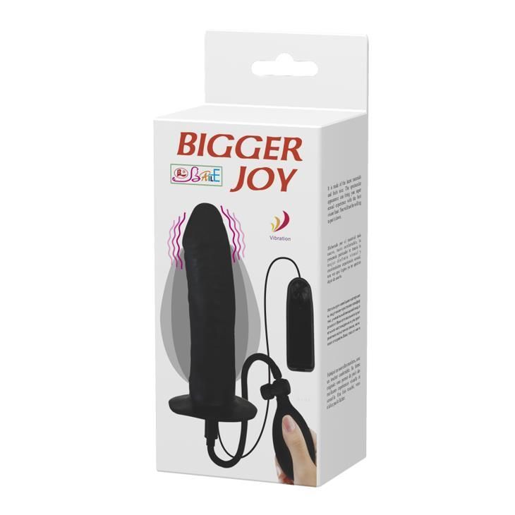 Анальный вибратор Baile Bigger Joy Inflatable Penis, 16 см (черный)