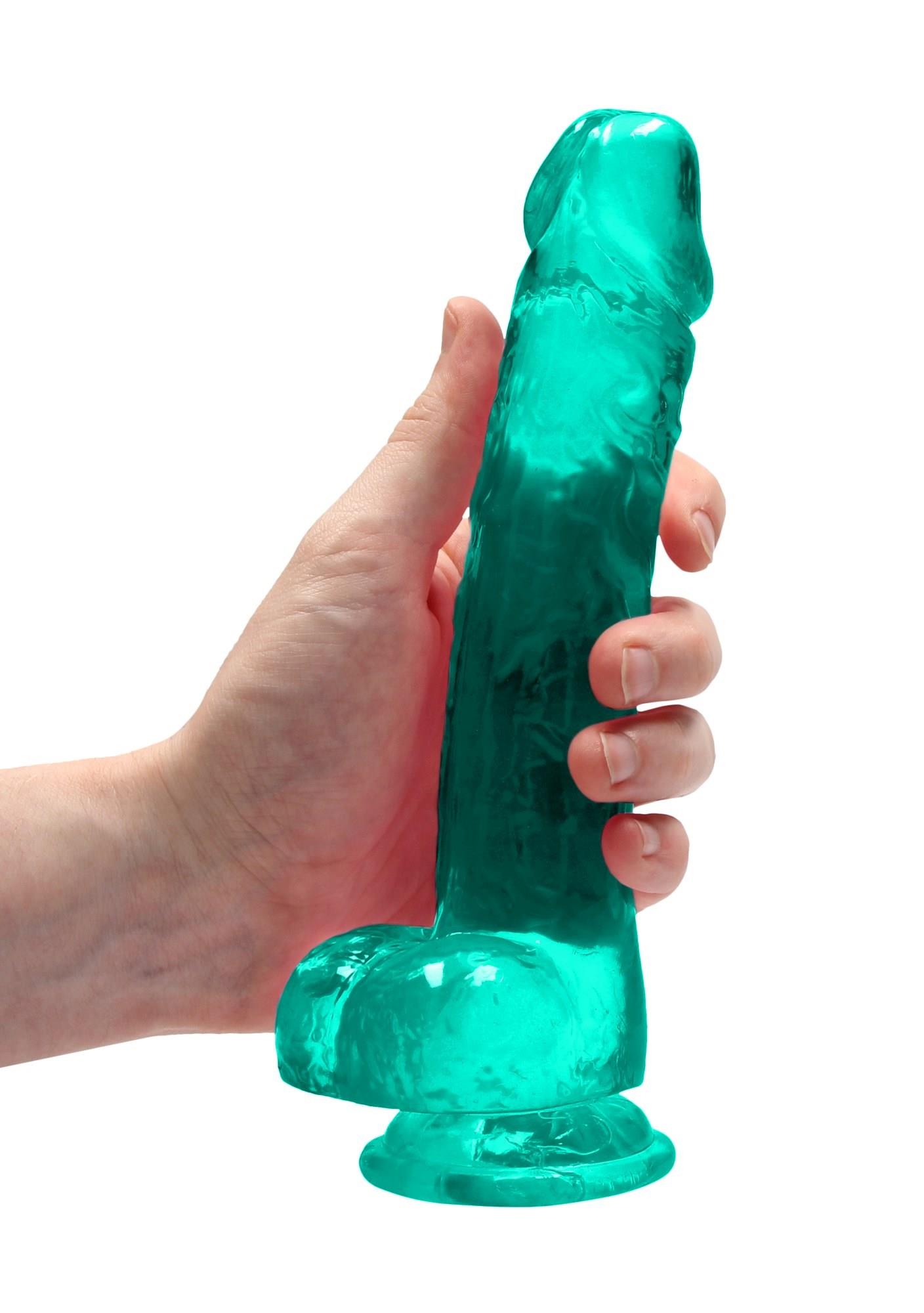 Фаллоимитатор RealRock Crystal Clear 8”, 21 см (зеленый)