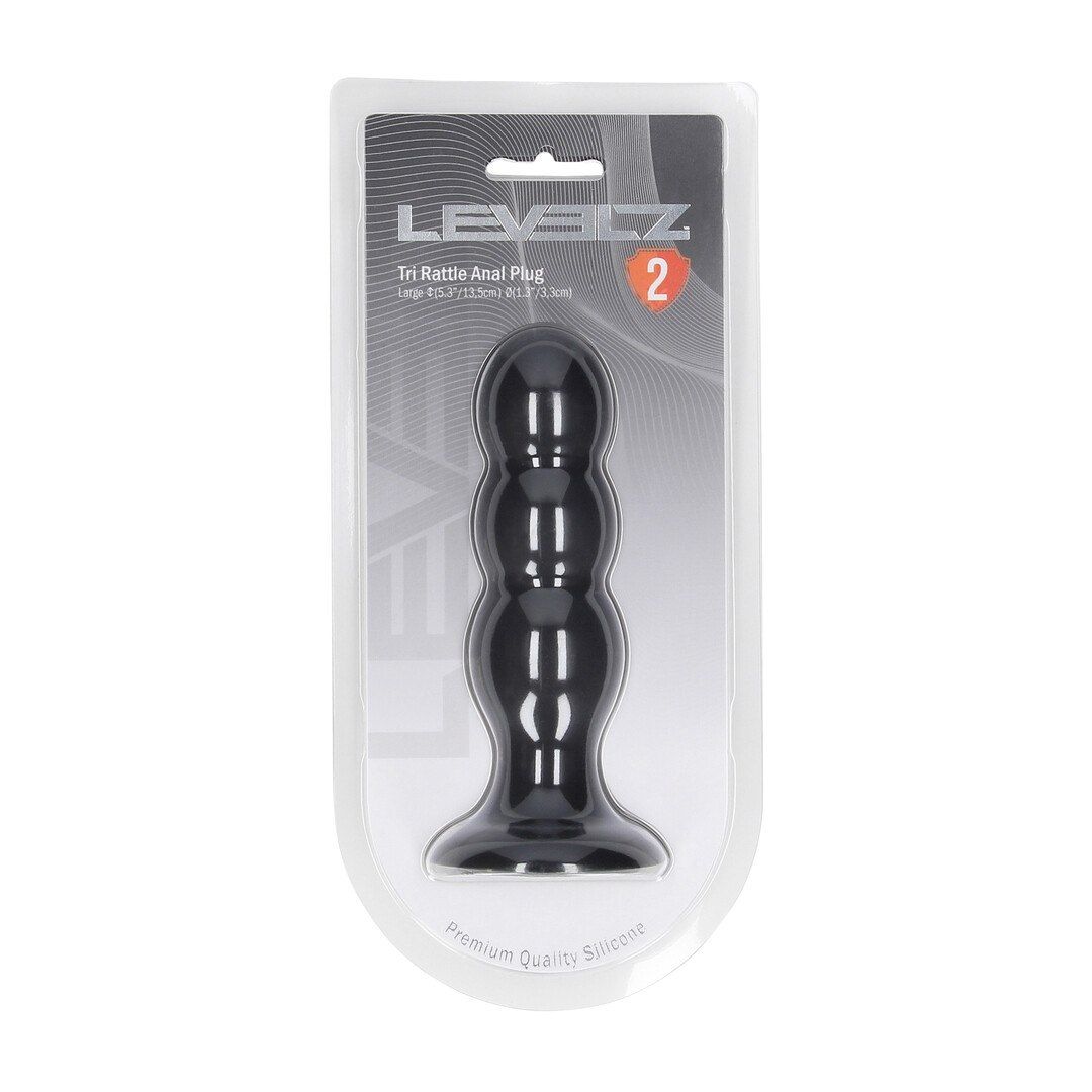 Korek analny Levelz Tri Rattle Liquid, 13.5 cm (czarny