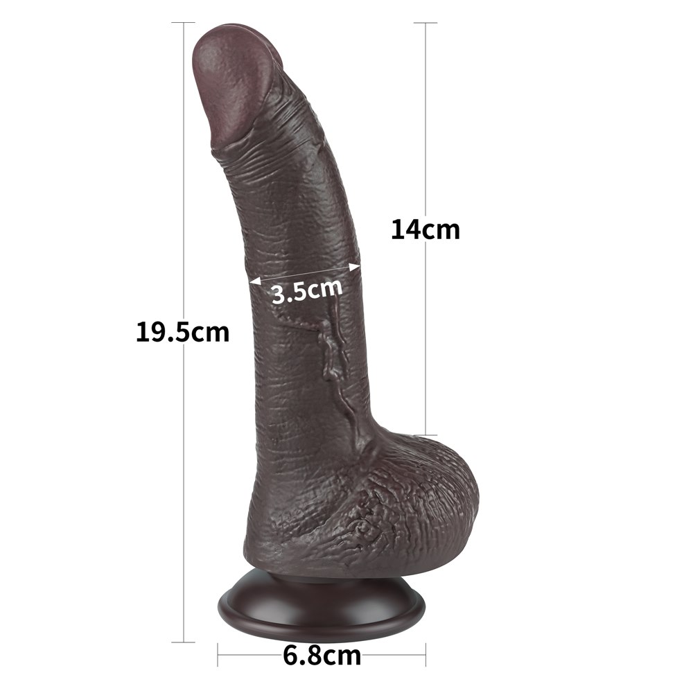 Фаллоимитатор Sliding-Skin Dual Layer Dong 7.5'', 19.5 см (черный)