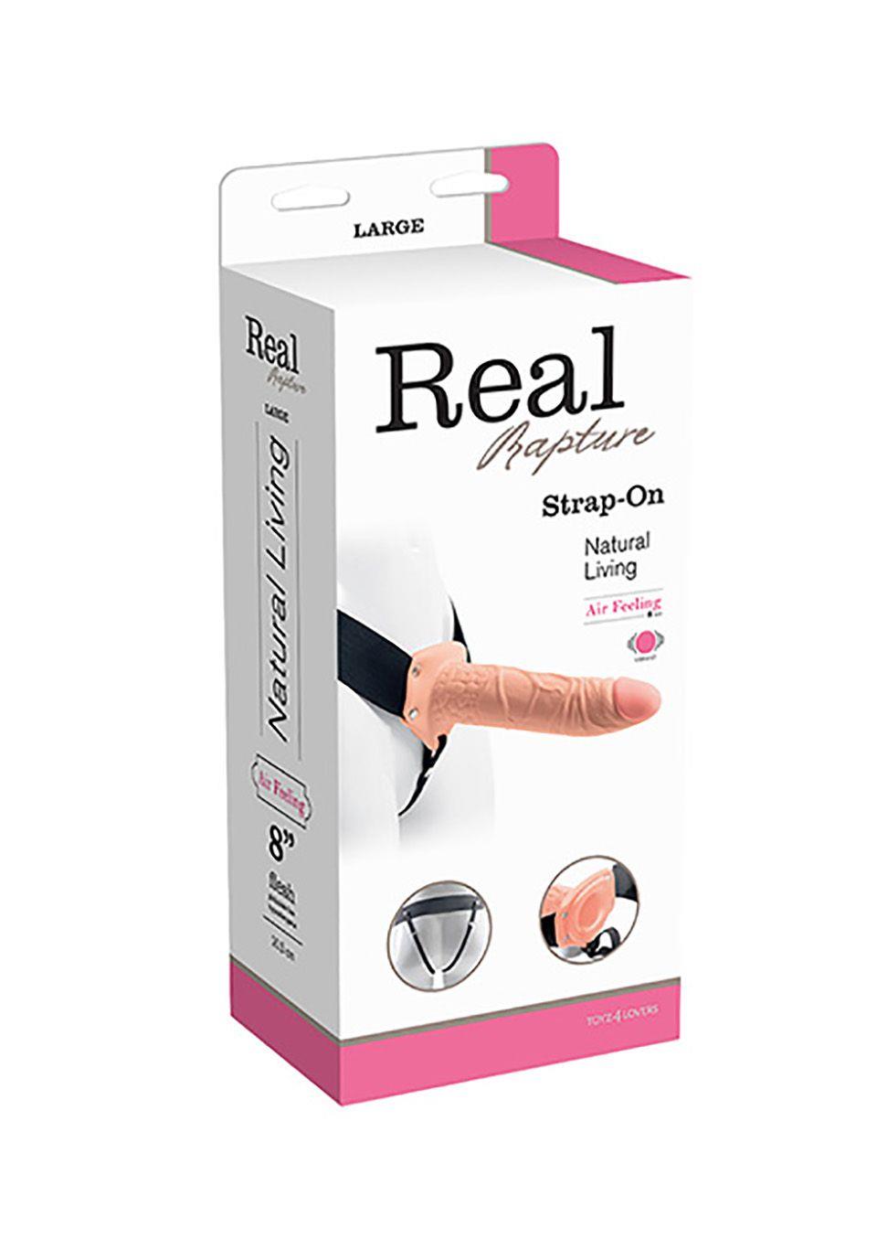 Страпон Real Rapture Cavo 8 Flesh, 20.5 см (тілесний)