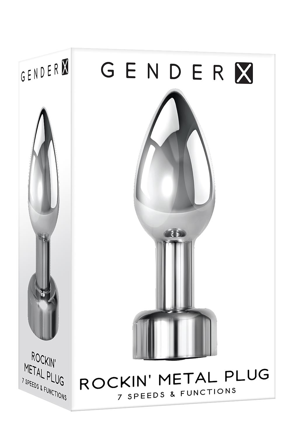 Korek analny Wtyczka metalowa Gender X Rockin, 9,2 cm (srebrna)