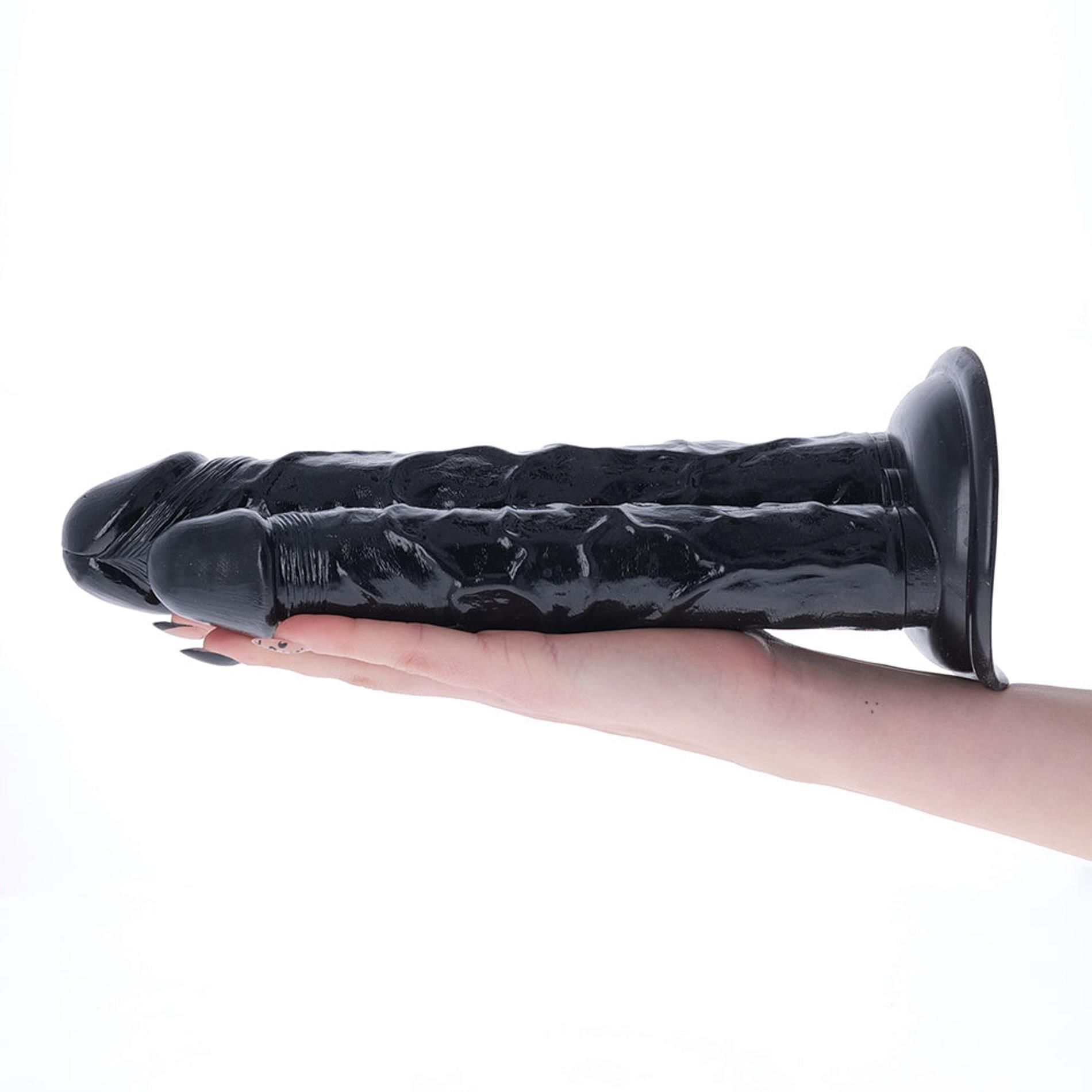Dildo podwójne Toyz4lovers Doppio Extreme Nublo Nero, 27 cm (czarny)