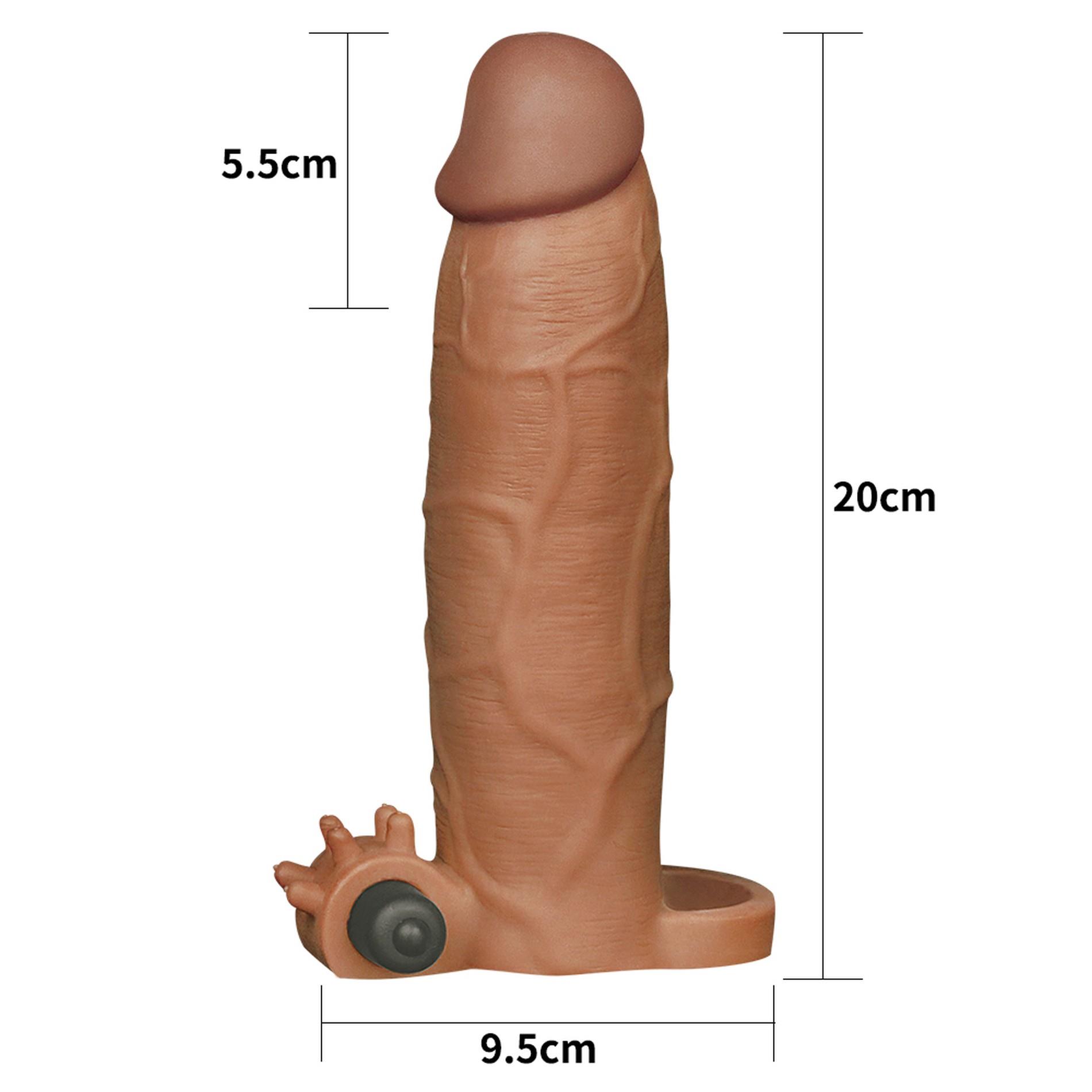 Насадка на пенис Lovetoy Pleasure X-Tender Series Add 3", 20 см (коричневый)